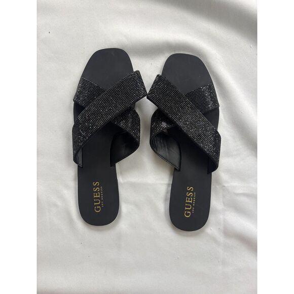 Guess Shoes - Guess Los Angeles Rhinestone Slide Sandals ✨ new